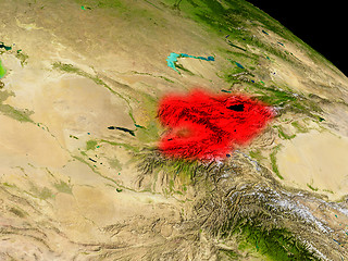 Image showing Kyrgyzstan from space