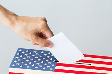 Image showing man putting his vote into ballot box on election