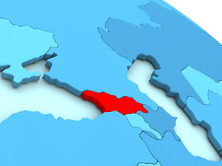 Image showing Georgia in red on blue globe