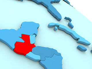 Image showing Guatemala in red on blue globe