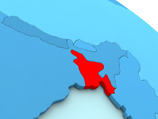 Image showing Bangladesh in red on blue globe