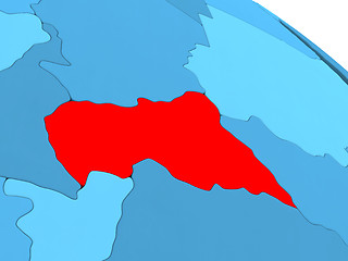 Image showing Central Africa in red on blue globe