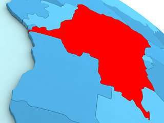 Image showing Democratic Republic of Congo in red on blue globe