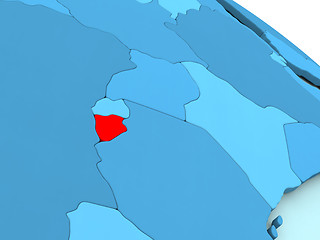 Image showing Burundi in red on blue globe