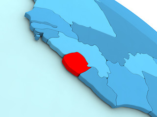 Image showing Sierra Leone in red on blue globe