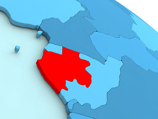 Image showing Gabon in red on blue globe