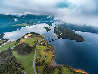 Image showing Beautiful Nature Norway aerial photography.