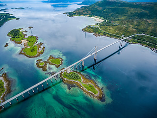 Image showing Tjeldsundbrua bridge in Norway