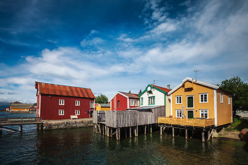 Image showing Old colored houses in Mosjoen Norway