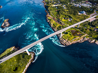 Image showing Whirlpools of the maelstrom of Saltstraumen, Nordland, Norway