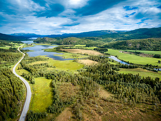 Image showing Beautiful Nature Norway aerial photography.