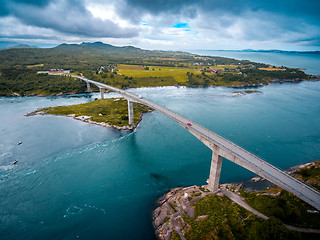 Image showing Whirlpools of the maelstrom of Saltstraumen, Nordland, Norway