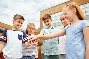 Image showing group of happy elementary school students