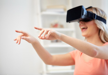 Image showing woman in virtual reality headset or 3d glasses