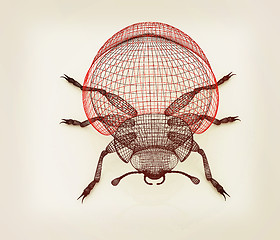 Image showing beetle. 3D illustration. Vintage style.