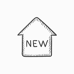 Image showing New house sketch icon.