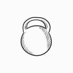 Image showing Kettlebell sketch icon.