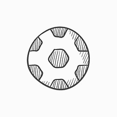 Image showing Soccer ball sketch icon.