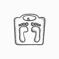 Image showing Weighing scale sketch icon.