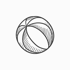 Image showing Beach ball sketch icon.