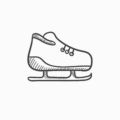 Image showing Skate sketch icon.