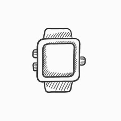 Image showing Smartwatch sketch icon.