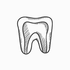 Image showing Molar tooth sketch icon.