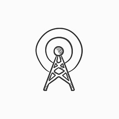 Image showing Antenna sketch icon.