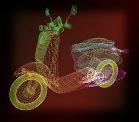 Image showing Vintage Retro Moped. 3d model. 3D illustration. Vintage style.