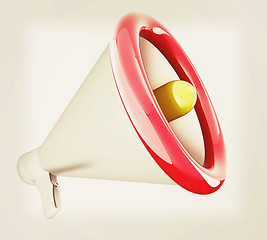 Image showing Loudspeaker as announcement icon. Illustration on white . 3D ill