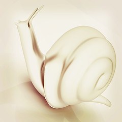 Image showing 3d fantasy animal, snail on white background . 3D illustration. 