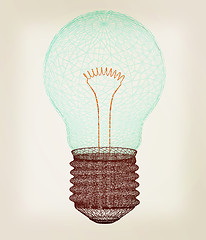 Image showing 3d bulb icon. 3D illustration. Vintage style.