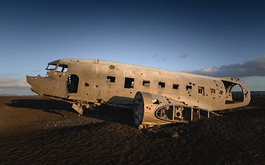 Image showing Plane wreck at Iceland