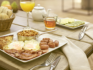 Image showing full english breakfast at the hotel