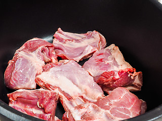 Image showing Chef preparing a traditional norwegian dish, lamb and cabbage