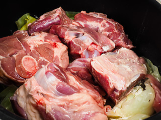 Image showing Chef preparing a traditional norwegian dish, lamb and cabbage