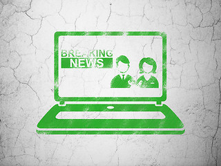 Image showing News concept: Breaking News On Laptop on wall background