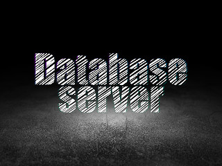 Image showing Database concept: Database Server in grunge dark room