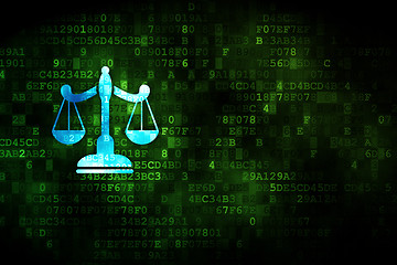 Image showing Law concept: Scales on digital background