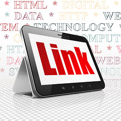 Image showing Web development concept: Tablet Computer with Link on display