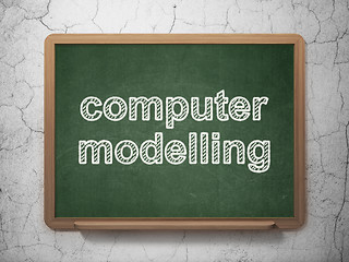 Image showing Science concept: Computer Modelling on chalkboard background