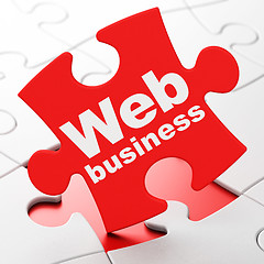 Image showing Web development concept: Web Business on puzzle background