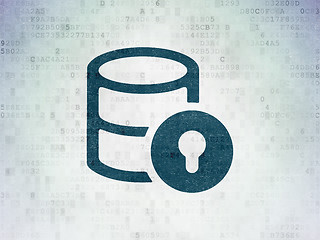 Image showing Database concept: Database With Lock on Digital Data Paper background