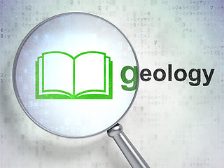 Image showing Education concept: Book and Geology with optical glass