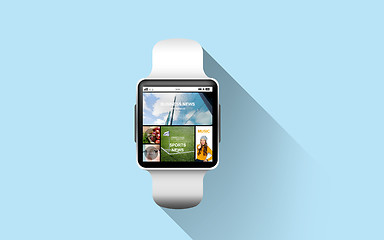 Image showing close up of smart watch with news application