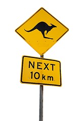 Image showing Kangaroo warning sign