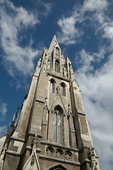 Image showing Church tower, blue sky