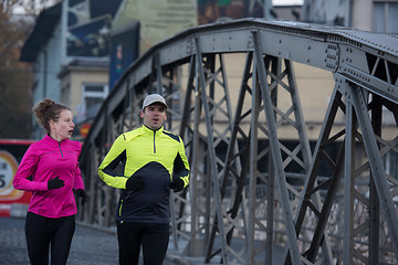 Image showing young  couple jogging