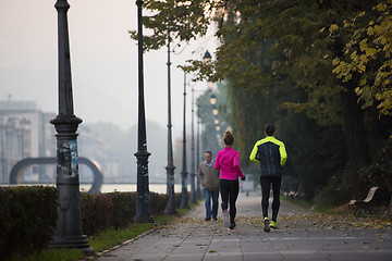 Image showing young  couple jogging