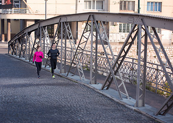 Image showing young  couple jogging